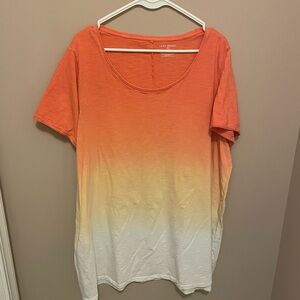 Lane Bryant Women's Orange and White Ombre Top